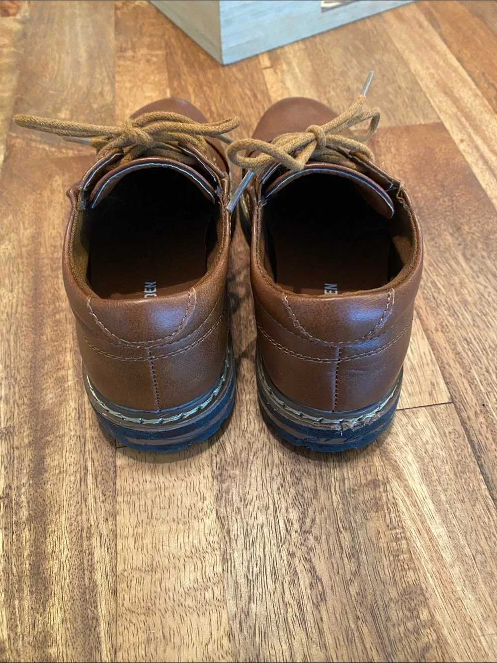 Steve Madden Kids Brown Leather Lace-Up Dress Shoes